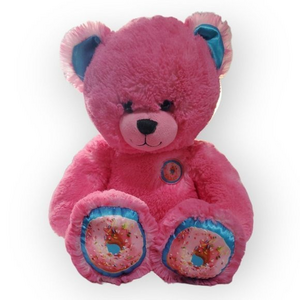 BABW Build-A-Bear Pink Fuchsia Donut Sprinkle Teddy Bear Plush‎ 16" EUC